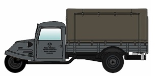 NPE Modellbau NA88187 - H0 Goliath GD 750 Pritsche/Plane Hampe